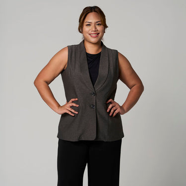 Grey Knit Vest by MS. READ, plus size piece in UK 12–22