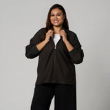 Grey Knit Bomber Jacket by MS. READ, plus size jacket in UK 12–24