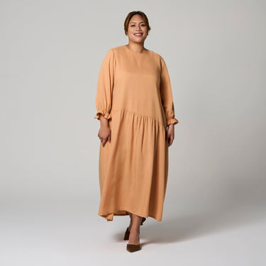 Orange Cottage Dress by MS. READ, plus size dress in UK 12–22