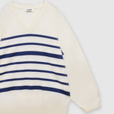 Cream V-Neck Sweater by MS. READ, plus size sweater in UK 12–22