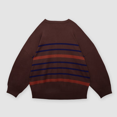 Dark Brown V-Neck Sweater by MS. READ, plus size sweater in UK 12–22
