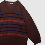 Dark Brown V-Neck Sweater by MS. READ, plus size sweater in UK 12–22