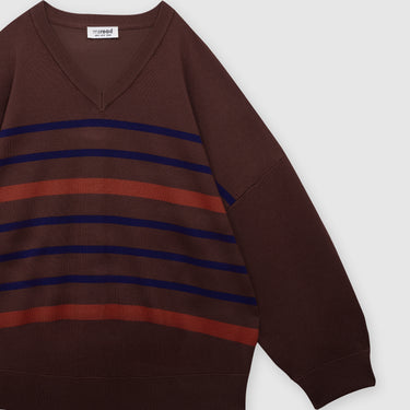 Dark Brown V-Neck Sweater by MS. READ, plus size sweater in UK 12–22