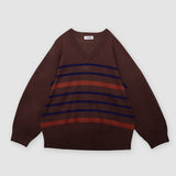 Dark Brown V-Neck Sweater by MS. READ, plus size sweater in UK 12–22