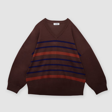 Dark Brown V-Neck Sweater by MS. READ, plus size sweater in UK 12–22