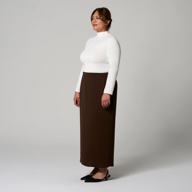 Dark Brown Long Skirt by MS. READ, plus size skirt in UK 12–24