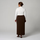 Dark Brown Long Skirt by MS. READ, plus size skirt in UK 12–24