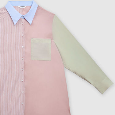 Light Pink Multi Coloured Shirt by MS. READ, plus size shirt in UK 12–24