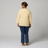 Light Yellow Linen Top by MS. READ, plus size top in UK 12–24
