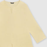 Light Yellow Linen Top by MS. READ, plus size top in UK 12–24