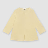 Light Yellow Linen Top by MS. READ, plus size top in UK 12–24