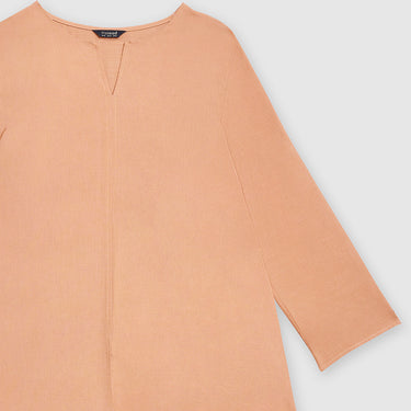 Orange Linen Top by MS. READ, plus size top in UK 12–24