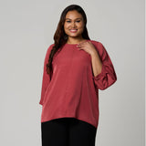Pink Round Neck Top by MS. READ, plus size top in UK 12–24