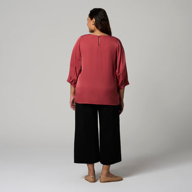 Pink Round Neck Top by MS. READ, plus size top in UK 12–24