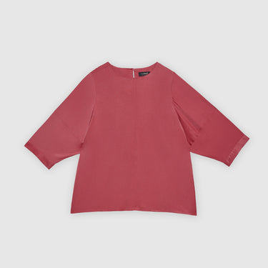 Pink Round Neck Top by MS. READ, plus size top in UK 12–24