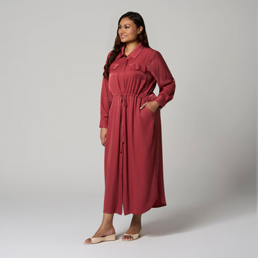 Pink Long Shirt Dress by MS. READ, plus size dress in UK 12–24