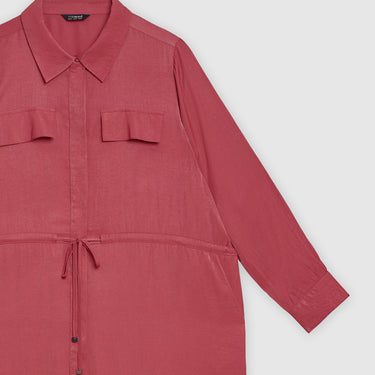 Pink Long Shirt Dress by MS. READ, plus size dress in UK 12–24