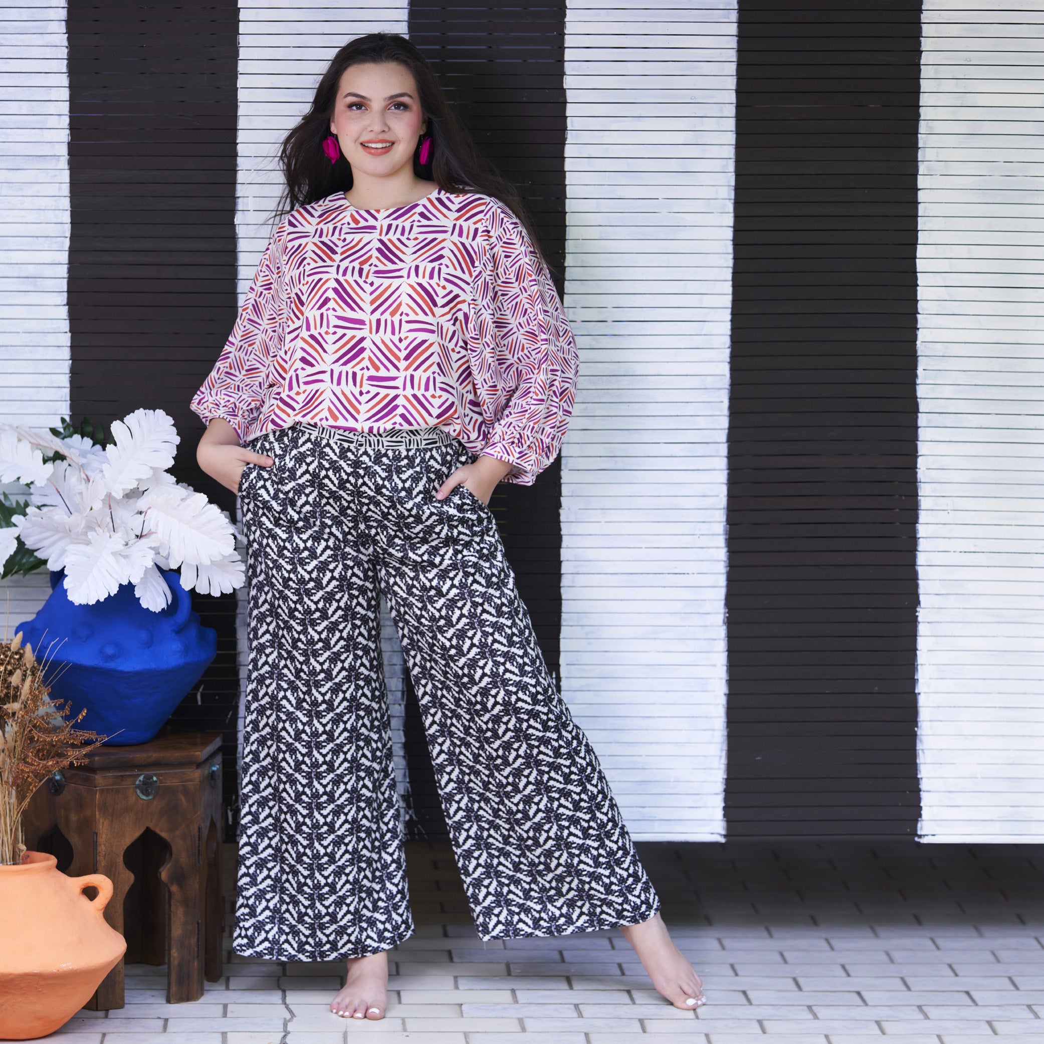 Ms. Read x Frankitas Printed Wide Leg Pants