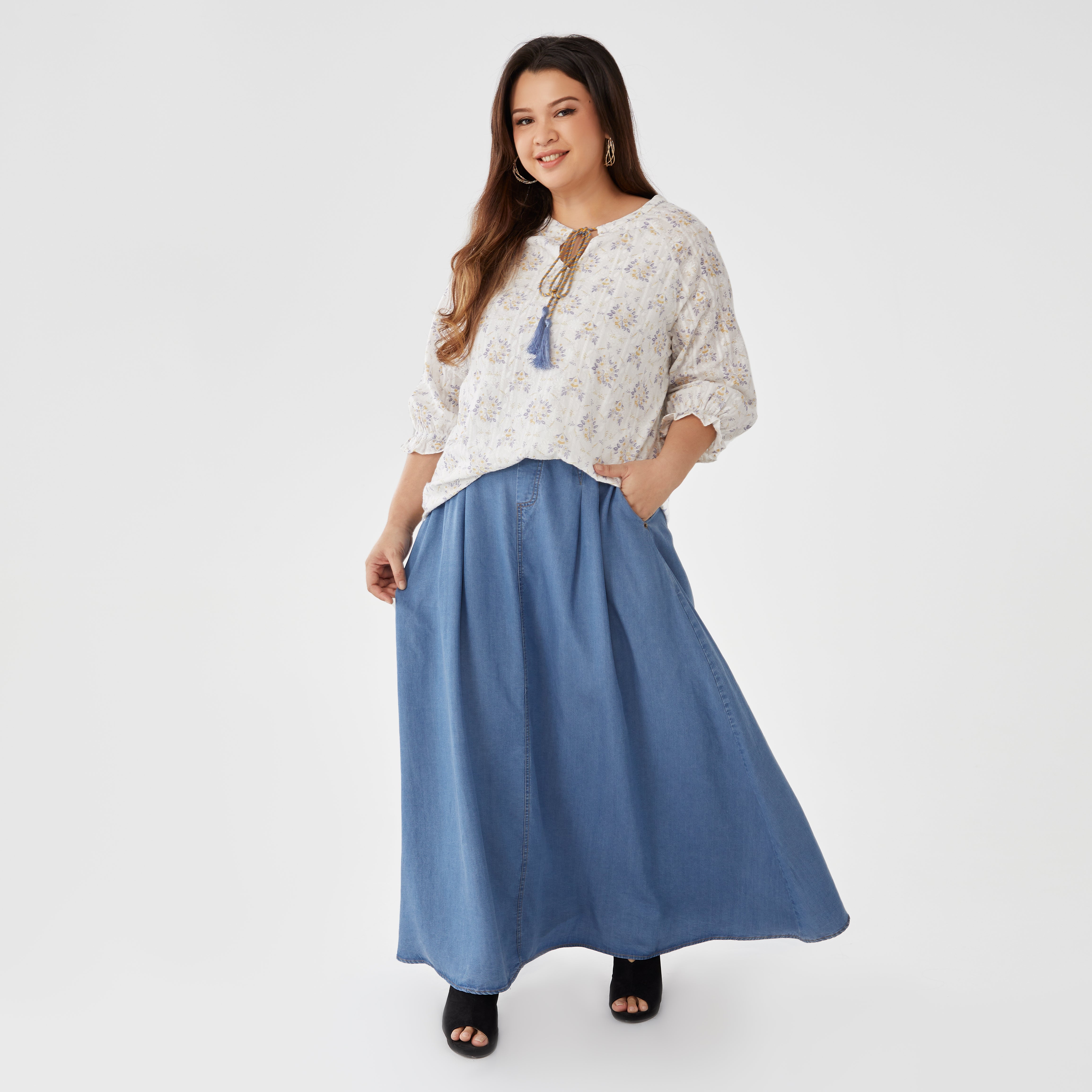 Embroidered Cotton Peasant Top