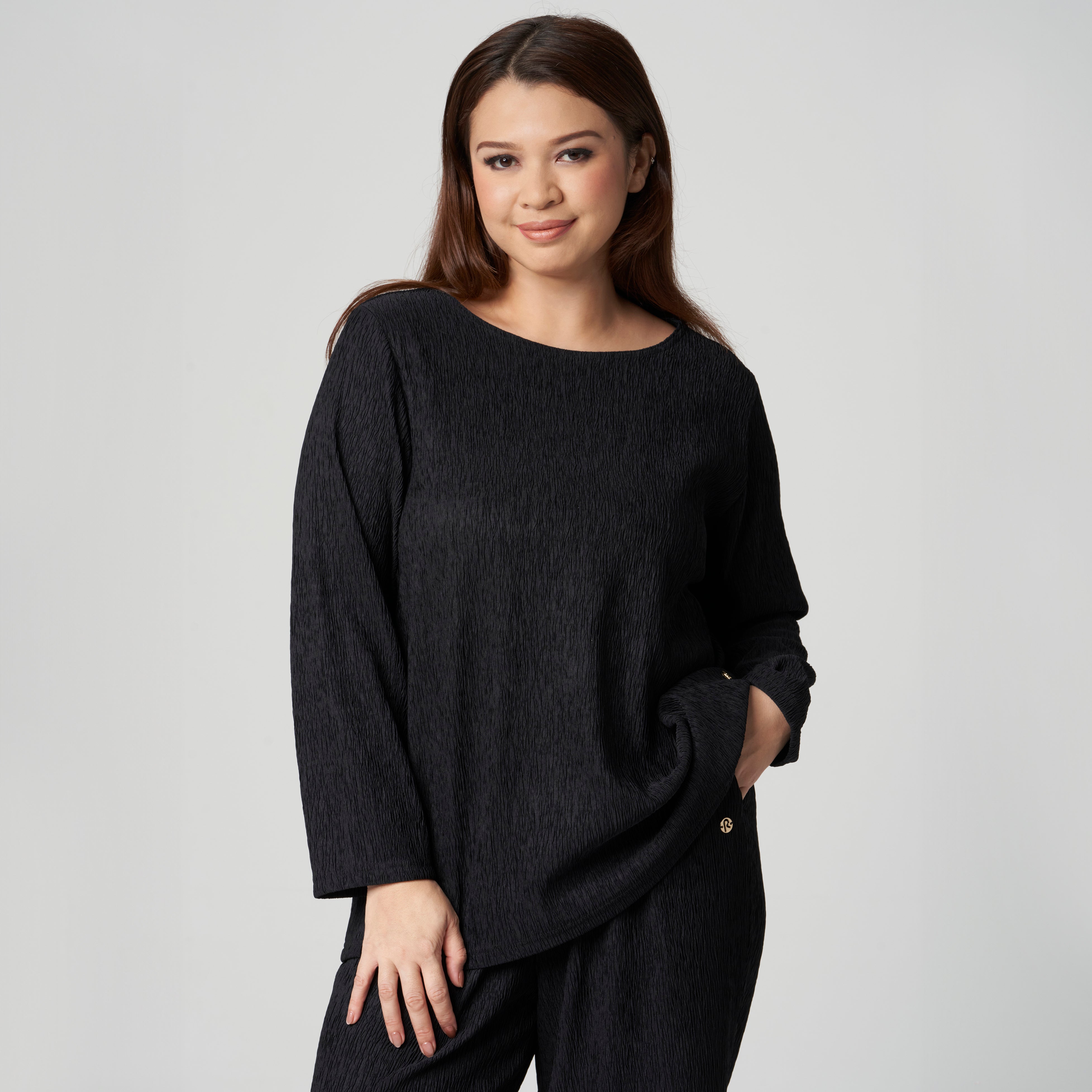 Textured Long Sleeve Top