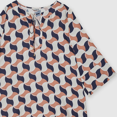 Navy Printed Kaftan Dress by MS. READ, plus size dress in UK 12–24