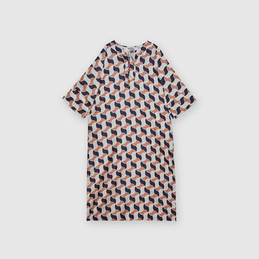Navy Printed Kaftan Dress by MS. READ, plus size dress in UK 12–24