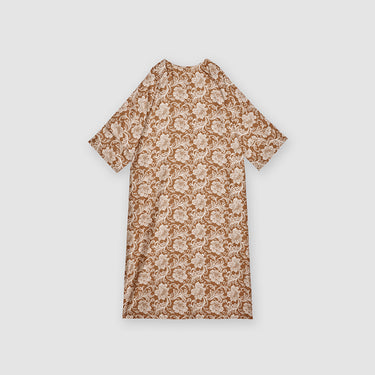 Brown Printed Kaftan Dress by MS. READ, plus size dress in UK 12–24