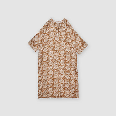 Brown Printed Kaftan Dress by MS. READ, plus size dress in UK 12–24