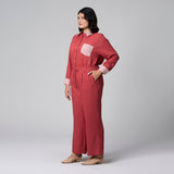 Red Cotton Long Pants by MS. READ, plus size pants in UK 12–24