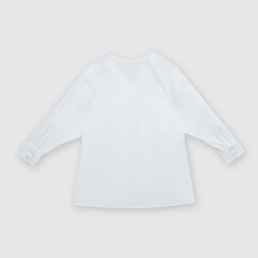 Off White V-Neck Boxy Shirt by MS. READ, plus size shirt in UK 12–24
