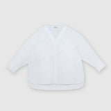 Off White V-Neck Boxy Shirt by MS. READ, plus size shirt in UK 12–24
