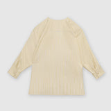 Yellow Stripe V-Neck Boxy Shirt by MS. READ, plus size shirt in UK 12–24