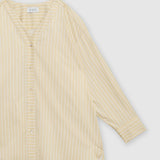 Yellow Stripe V-Neck Boxy Shirt by MS. READ, plus size shirt in UK 12–24