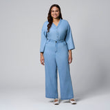 Blue Diamante Straight Cut Jeans by MS. READ, plus size jeans in UK 12–22