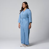 Blue Diamante Straight Cut Jeans by MS. READ, plus size jeans in UK 12–22