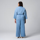 Blue Diamante Straight Cut Jeans by MS. READ, plus size jeans in UK 12–22