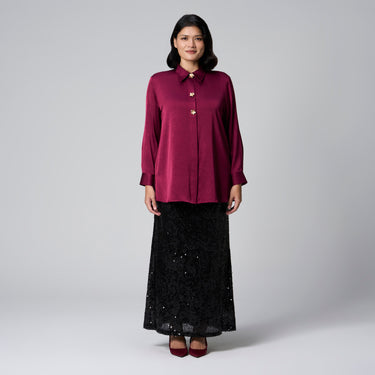 Purple Long Sleeve Shirt by MS. READ, plus size shirt in UK 12–24