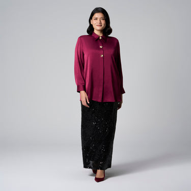 Purple Long Sleeve Shirt by MS. READ, plus size shirt in UK 12–24