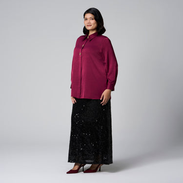 Purple Long Sleeve Shirt by MS. READ, plus size shirt in UK 12–24