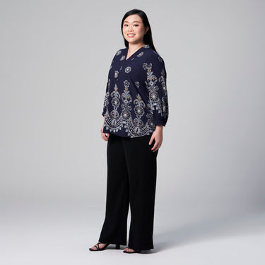 High-Neck Printed Top