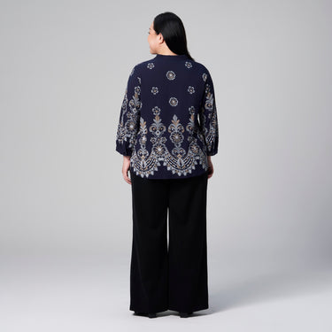 High-Neck Printed Top