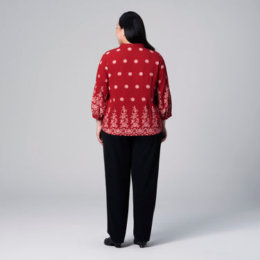 High-Neck Printed Top