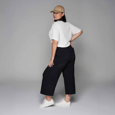 Black Signature Ultra-Stretch Wide Leg Ankle Pants by MS. READ, plus size pants in UK 12–24